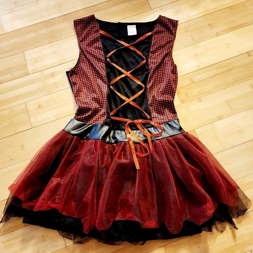 Red Hooded Cutie Little Riding Hood Halloween Costume Cosplay Teen's Large L EUC